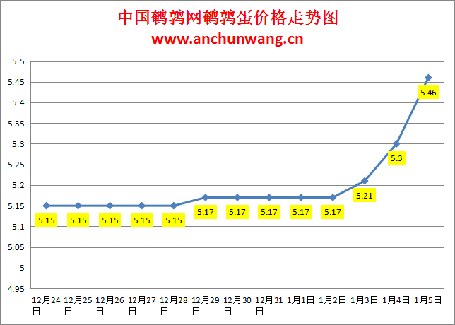 2024.1.5中国鹌鹑网全国鹌鹑蛋价格报价